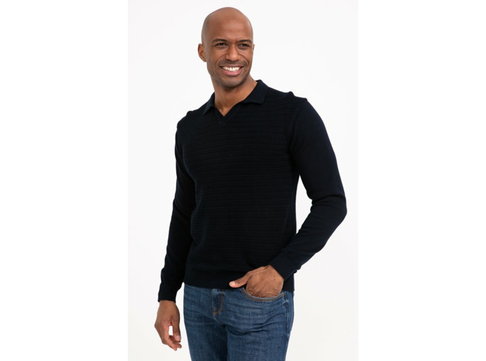 Pull col polo jacquard Fancy