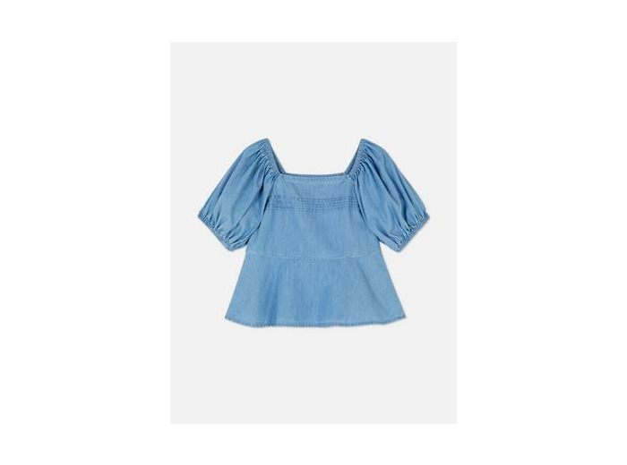 1,5–8 ans | Chemisier en chambray à manches bouffantes