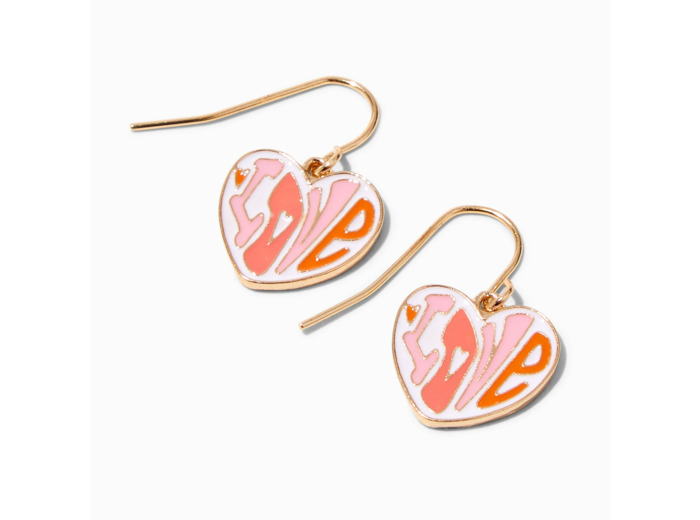 Pendantes couleur dorée 1,5 cm cœur rétro