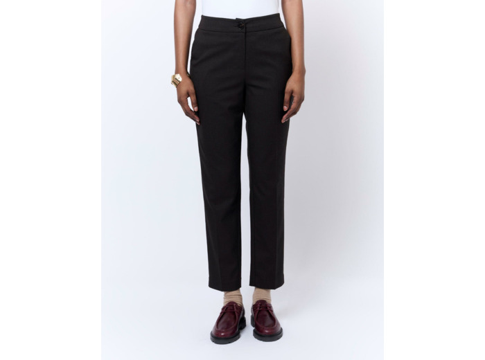 Pantalon 7/8 cigarette pied de puce MARRON Femme