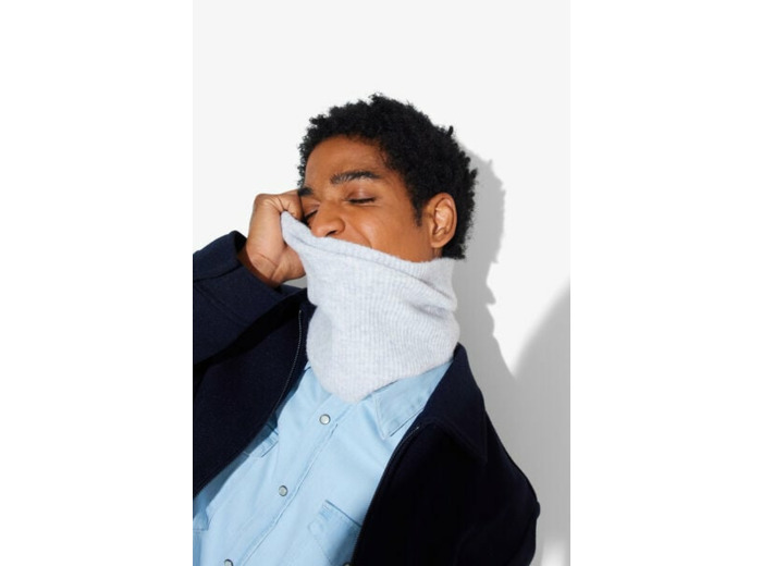 Snood uni en maille - Gris moyen