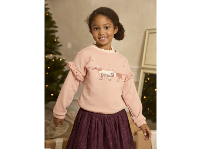 Sweat rose doublé polaire