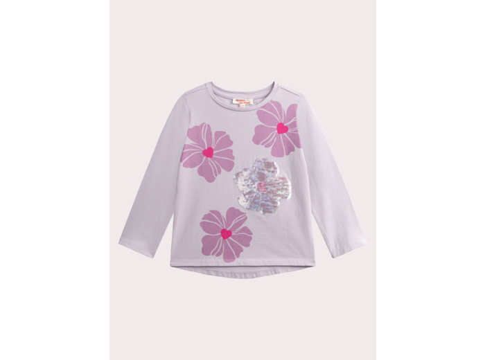 T-shirt lilas imprimé fleuri pour fille