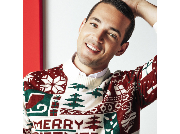 Pull de Noël col rond - Rouge/ Rose