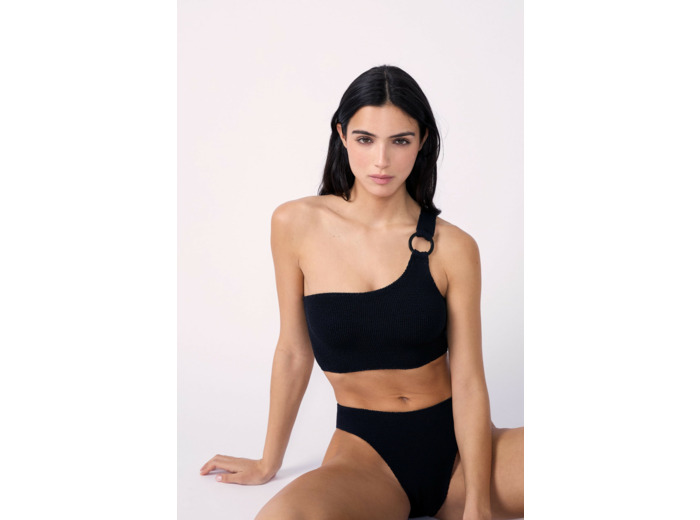 Brassière asymétrique haut de maillot en matière extensible