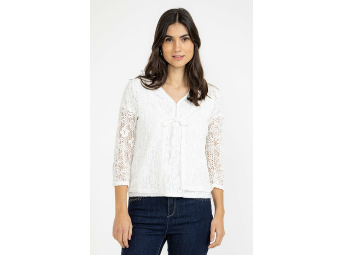 Cardigan uni manches 3/4