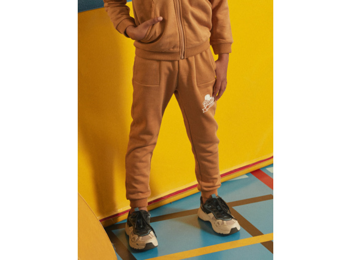 Jogging en molleton gratté Noisette