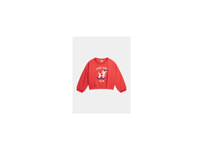 Sweat rouge animation chien pour fille