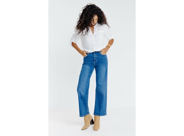 Pantalon denim coupe large