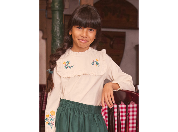 Blouse en jersey brodée