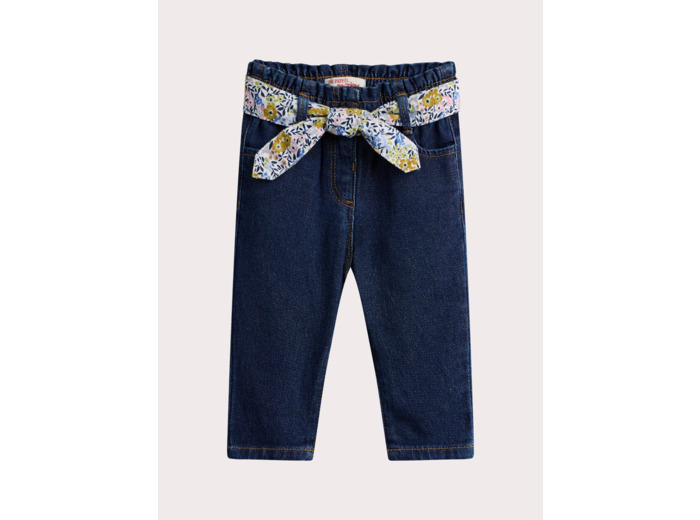 Jean foncé avec ceinture pour bébé fille