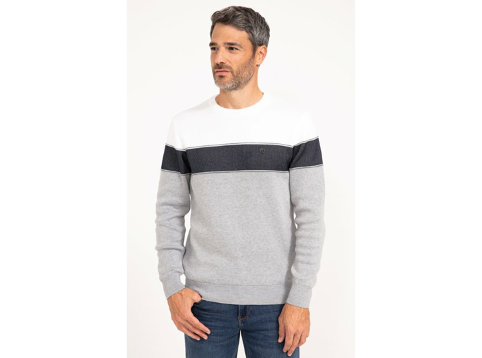 Pull col rond rayé Sporty
