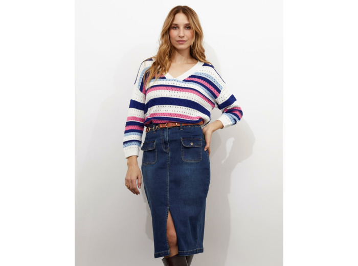 Pull fin rayé MULTICOLORE Femme