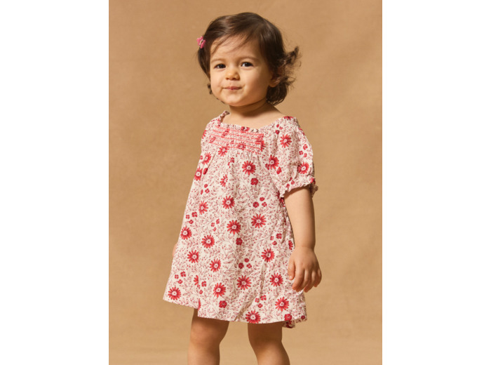 Robe à smock fleuri