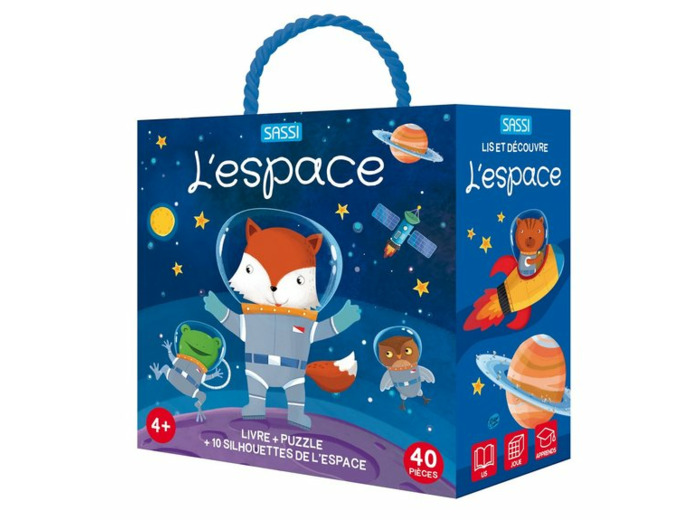 COFFRET QBOX PUZZLE 40 PIÈCES ET LIVRE : L'ESPACE