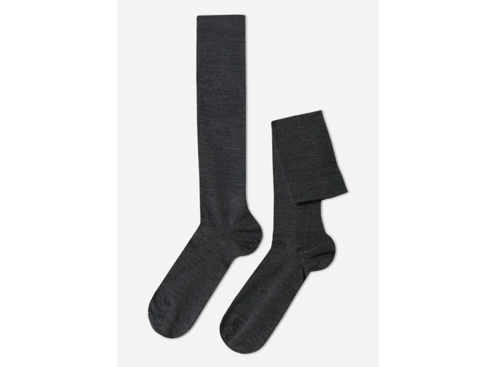 Chaussettes longues en laine et coton pour homme