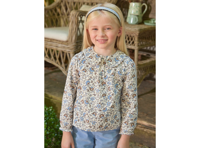 Chemisier fleuri en velours