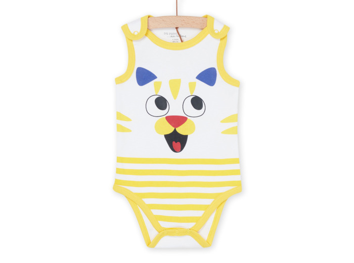 Body blanc et jaune sans manches