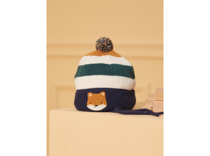 Bonnet rayé renard