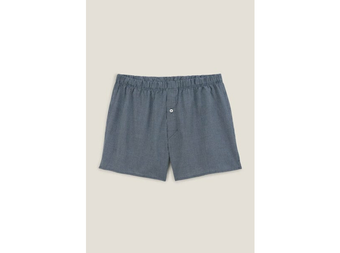 Caleçon à carreaux en coton - Noir