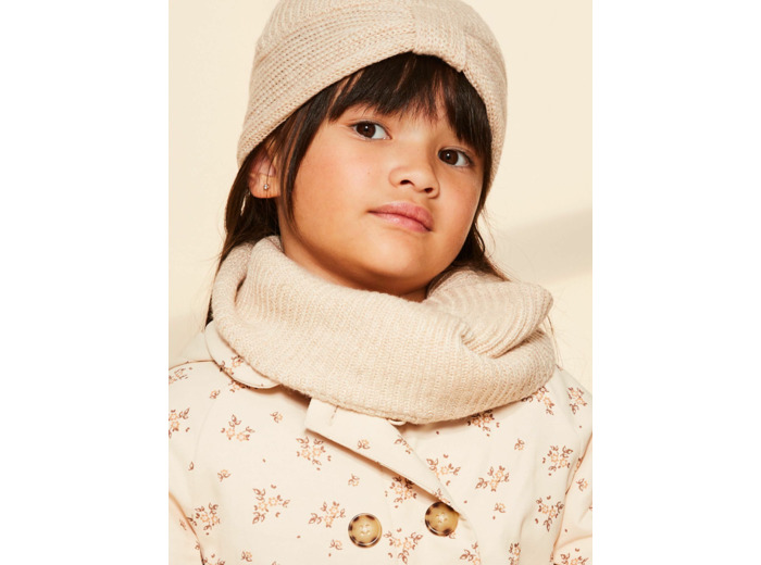 Snood beige en tricot