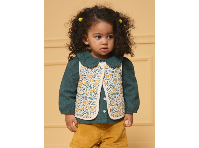 Gilet réversible fleuri