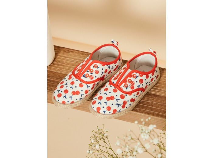 Slip-on écru à imprimé cerises