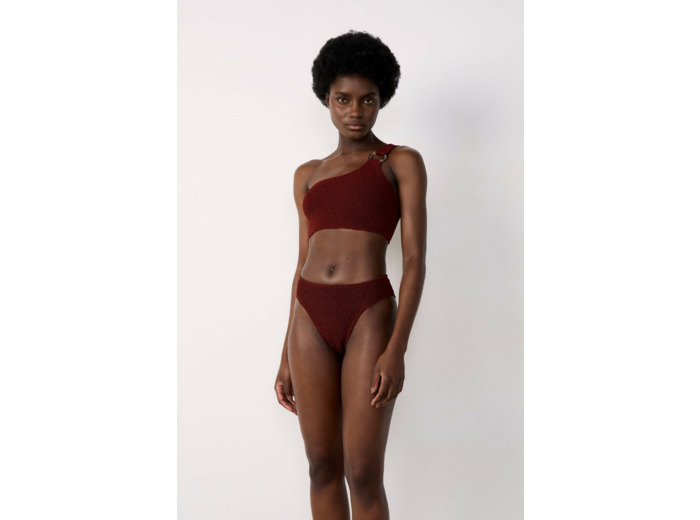 Bikini high leg en matière extensible bas de maillot