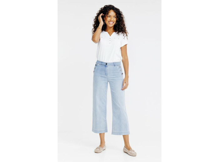 Pantacourt large en denim