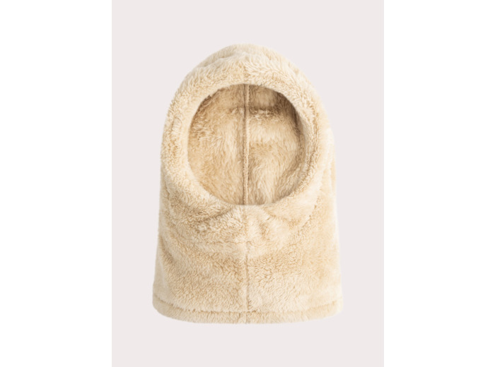 Cagoule beige en fausse fourrure mixte