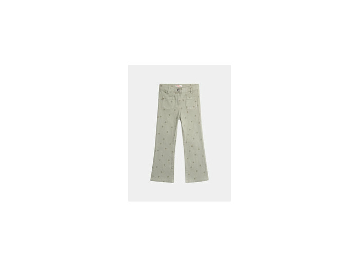 Pantalon kaki imprimé cœur pour fille
