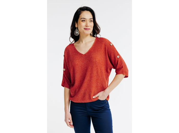 Pull maille brillante