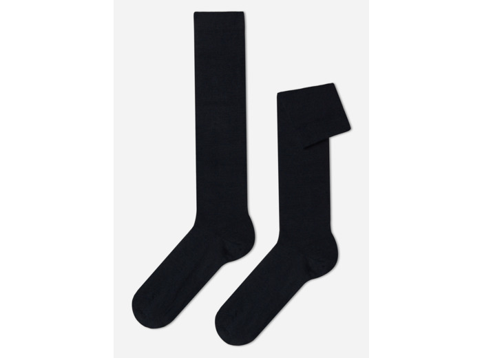 Chaussettes longues en laine et coton pour homme