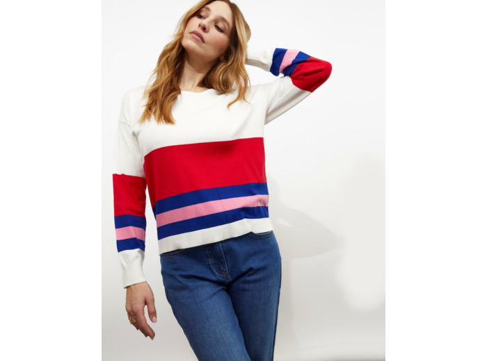 Pull marinière rayé MULTICOLORE Femme