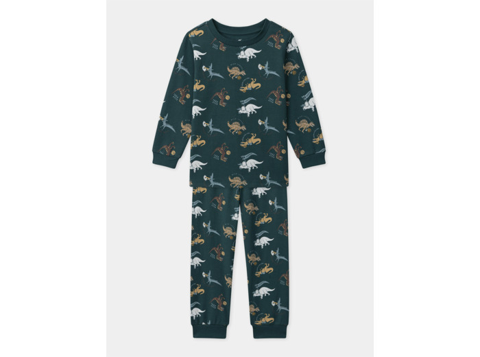 Pyjama vert foncé imprimé dinosaures Garçon