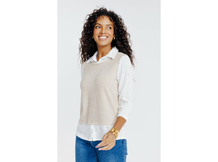 Tee-shirt 2-en-1 manches 3/4