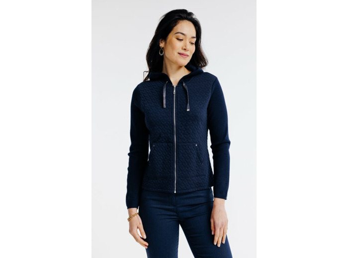 Cardigan bi-matière