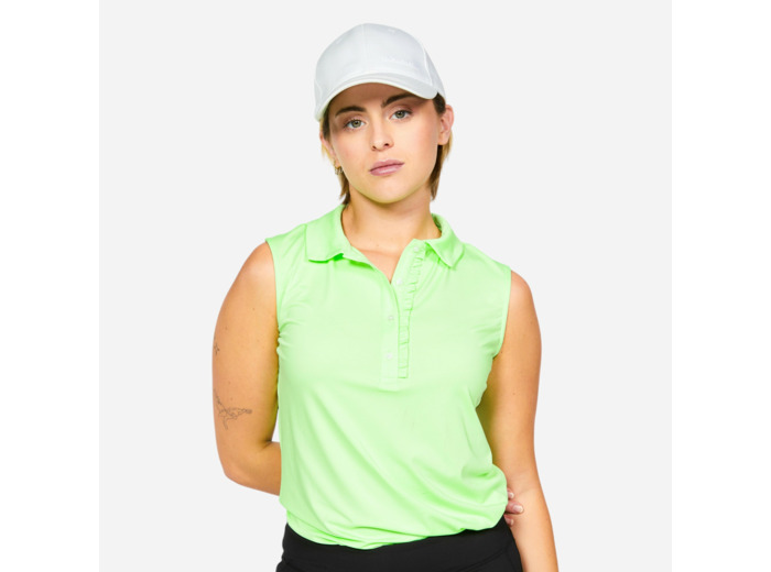 Polo débardeur golf sans manches Femme - WW 500 vert fluo