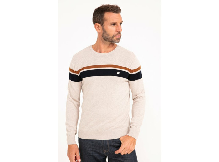 Pull col rond rayé stripe