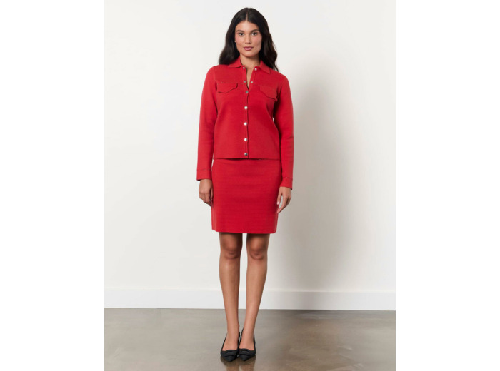 Jupe courte uni ROUGE