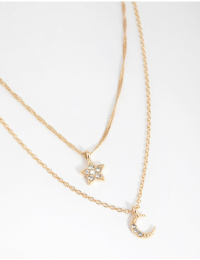 Gold Starry Night Layered Necklace