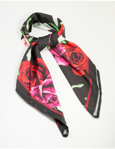 Bold Rose Fabric Scarf