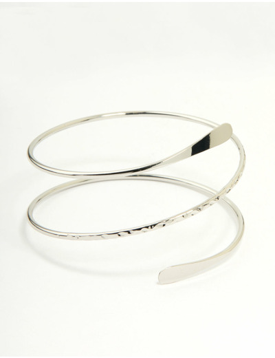 Silver Hammered Arm Cuff