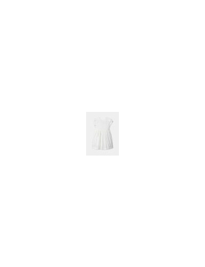 Robe écrue à broderies florales pour filles